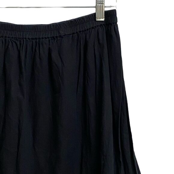 Charter Club Midi Black Skirt Size12P White Floral Embroidery Boho Hippie Emo - Picture 3 of 11